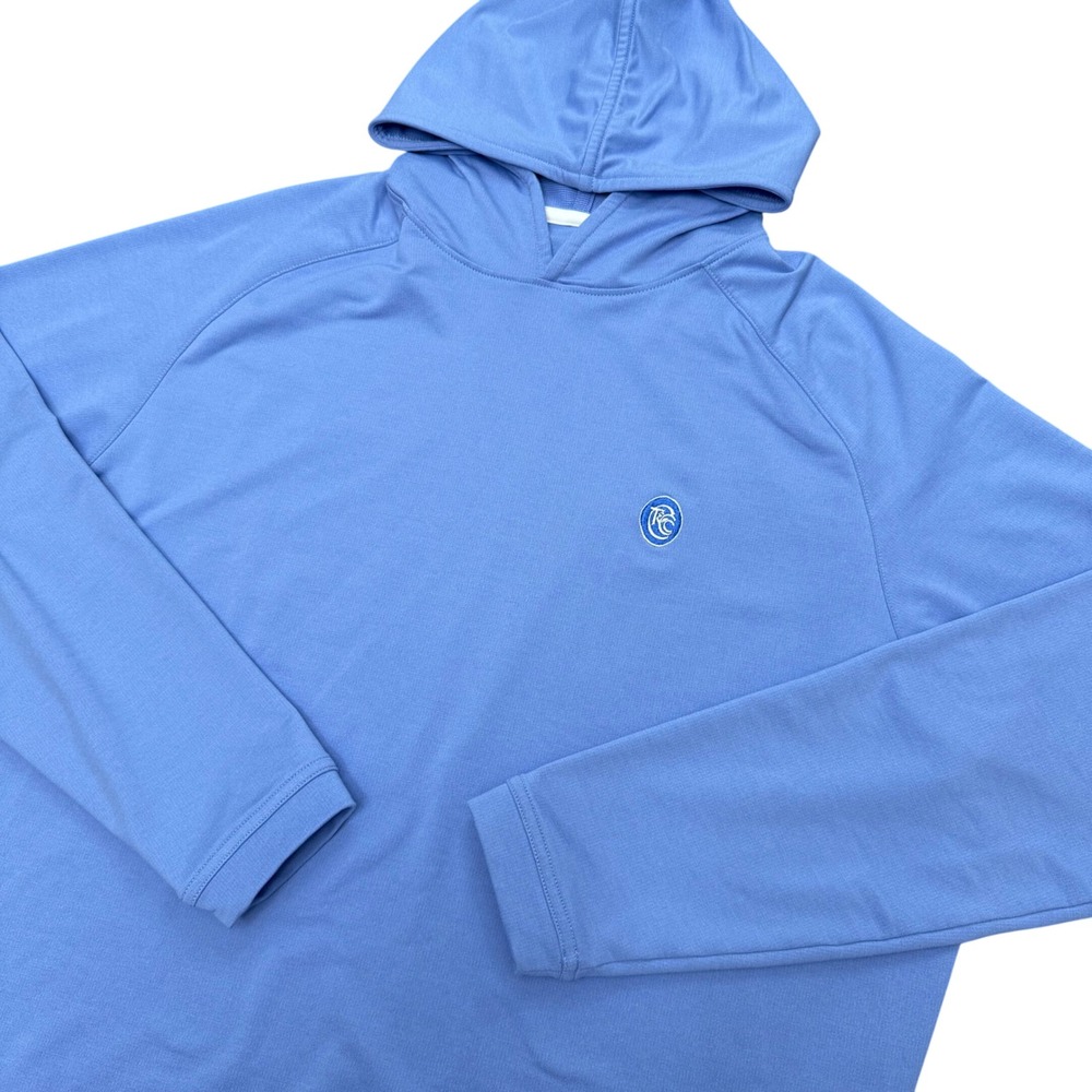 Peter Millar Pine Performance Hoodie Mens XL Blue Batik Performance Stretch